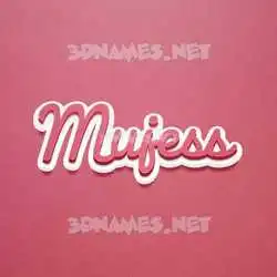 mujess in Red Scribble style - 3D name wallpaper