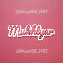 mukhtyar in Red Scribble style - 3D name wallpaper