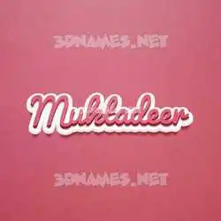 muktadeer in Red Scribble style - 3D name wallpaper
