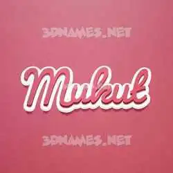 mukut in Red Scribble style - 3D name wallpaper