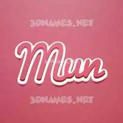 mun in Red Scribble style - 3D name wallpaper