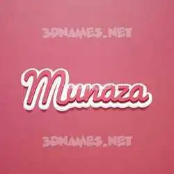 munaza in Red Scribble style - 3D name wallpaper