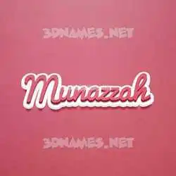 munazzah in Red Scribble style - 3D name wallpaper