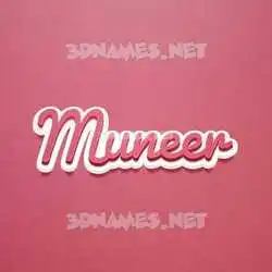 muneer in Red Scribble style - 3D name wallpaper