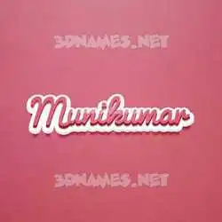 munikumar in Red Scribble style - 3D name wallpaper
