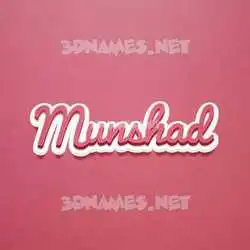 munshad in Red Scribble style - 3D name wallpaper