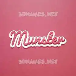 munster in Red Scribble style - 3D name wallpaper