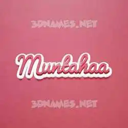 muntahaa in Red Scribble style - 3D name wallpaper