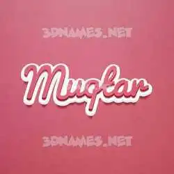 muqtar in Red Scribble style - 3D name wallpaper
