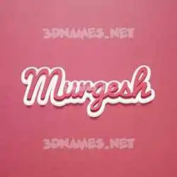 murgesh in Red Scribble style - 3D name wallpaper