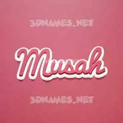 musah in Red Scribble style - 3D name wallpaper