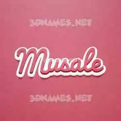 musale in Red Scribble style - 3D name wallpaper
