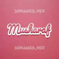 musharaf in Red Scribble style - 3D name wallpaper