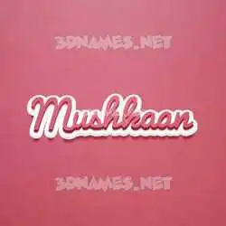 mushkaan in Red Scribble style - 3D name wallpaper