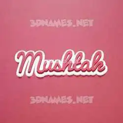 mushtak in Red Scribble style - 3D name wallpaper