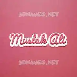 mustak ali in Red Scribble style - 3D name wallpaper