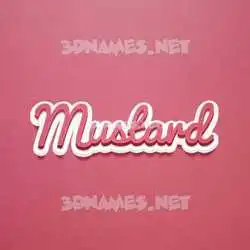 mustard in Red Scribble style - 3D name wallpaper