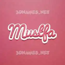 mustfa in Red Scribble style - 3D name wallpaper