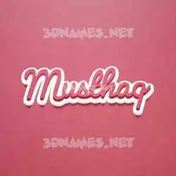 musthaq in Red Scribble style - 3D name wallpaper
