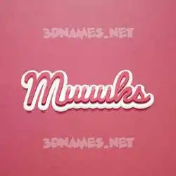 muuuks in Red Scribble style - 3D name wallpaper