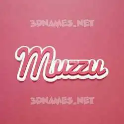 muzzu in Red Scribble style - 3D name wallpaper