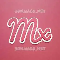 mx in Red Scribble style - 3D name wallpaper