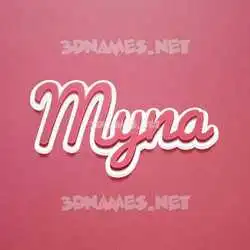 myna in Red Scribble style - 3D name wallpaper