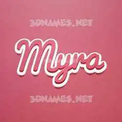 myra in Red Scribble style - 3D name wallpaper
