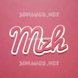 mzh in Red Scribble style - 3D name wallpaper