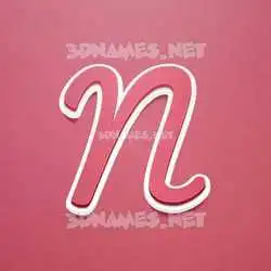n in Red Scribble style - 3D name wallpaper