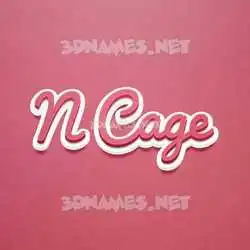 n cage in Red Scribble style - 3D name wallpaper