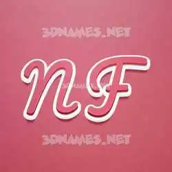 n f in Red Scribble style - 3D name wallpaper