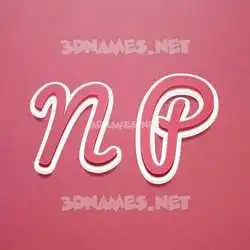 n p in Red Scribble style - 3D name wallpaper