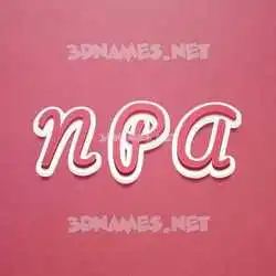 n p a in Red Scribble style - 3D name wallpaper