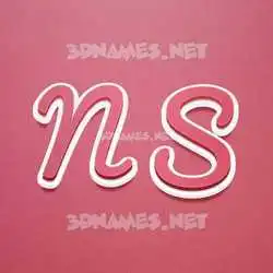 n s in Red Scribble style - 3D name wallpaper