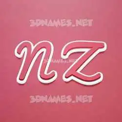 n z in Red Scribble style - 3D name wallpaper