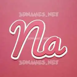 na in Red Scribble style - 3D name wallpaper