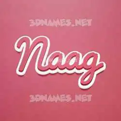 naag in Red Scribble style - 3D name wallpaper