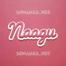 naagu in Red Scribble style - 3D name wallpaper