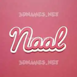 naal in Red Scribble style - 3D name wallpaper