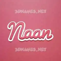 naan in Red Scribble style - 3D name wallpaper