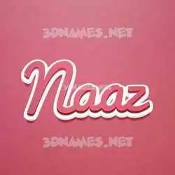 naaz in Red Scribble style - 3D name wallpaper