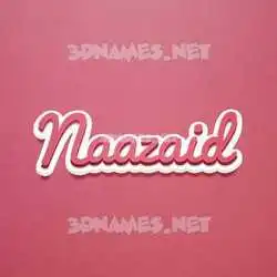 naazaid in Red Scribble style - 3D name wallpaper