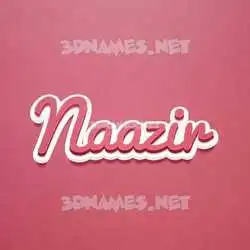 naazir in Red Scribble style - 3D name wallpaper