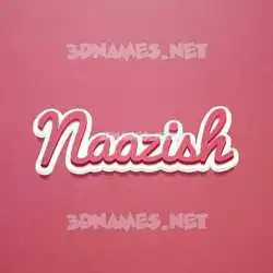 naazish in Red Scribble style - 3D name wallpaper