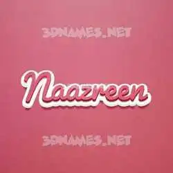 naazreen in Red Scribble style - 3D name wallpaper