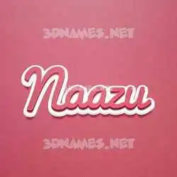 naazu in Red Scribble style - 3D name wallpaper
