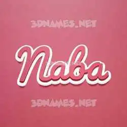 naba in Red Scribble style - 3D name wallpaper