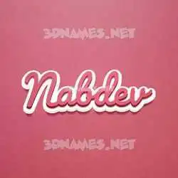 nabdev in Red Scribble style - 3D name wallpaper
