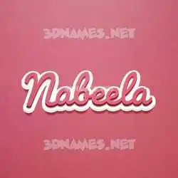 nabeela in Red Scribble style - 3D name wallpaper